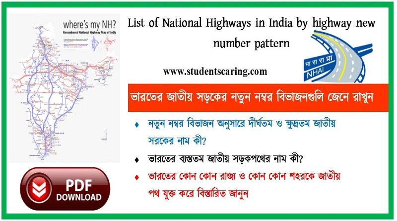 National Highways in India by new highway number system