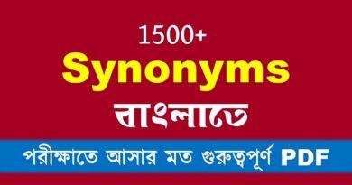 English Synonyms in Bengali PDF